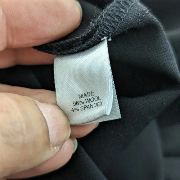 St. John Caviar Women’s Size 10 Straight Wide Leg Woolen Pants High Rise Black - Picture 7 of 12